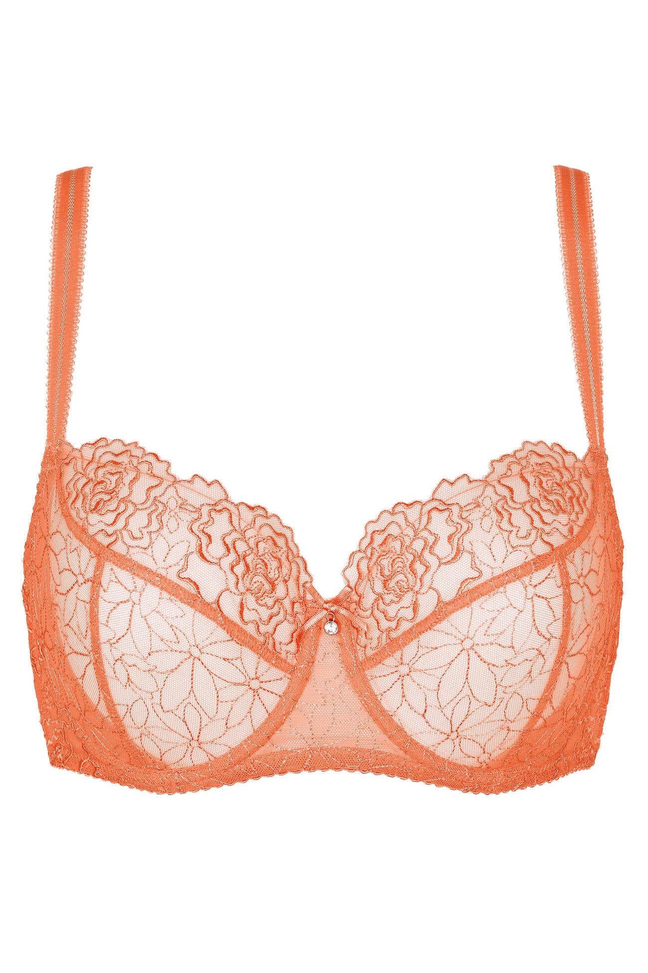 Gorteks Pamela Peach Sheer Mesh Balconette Bra — view 7