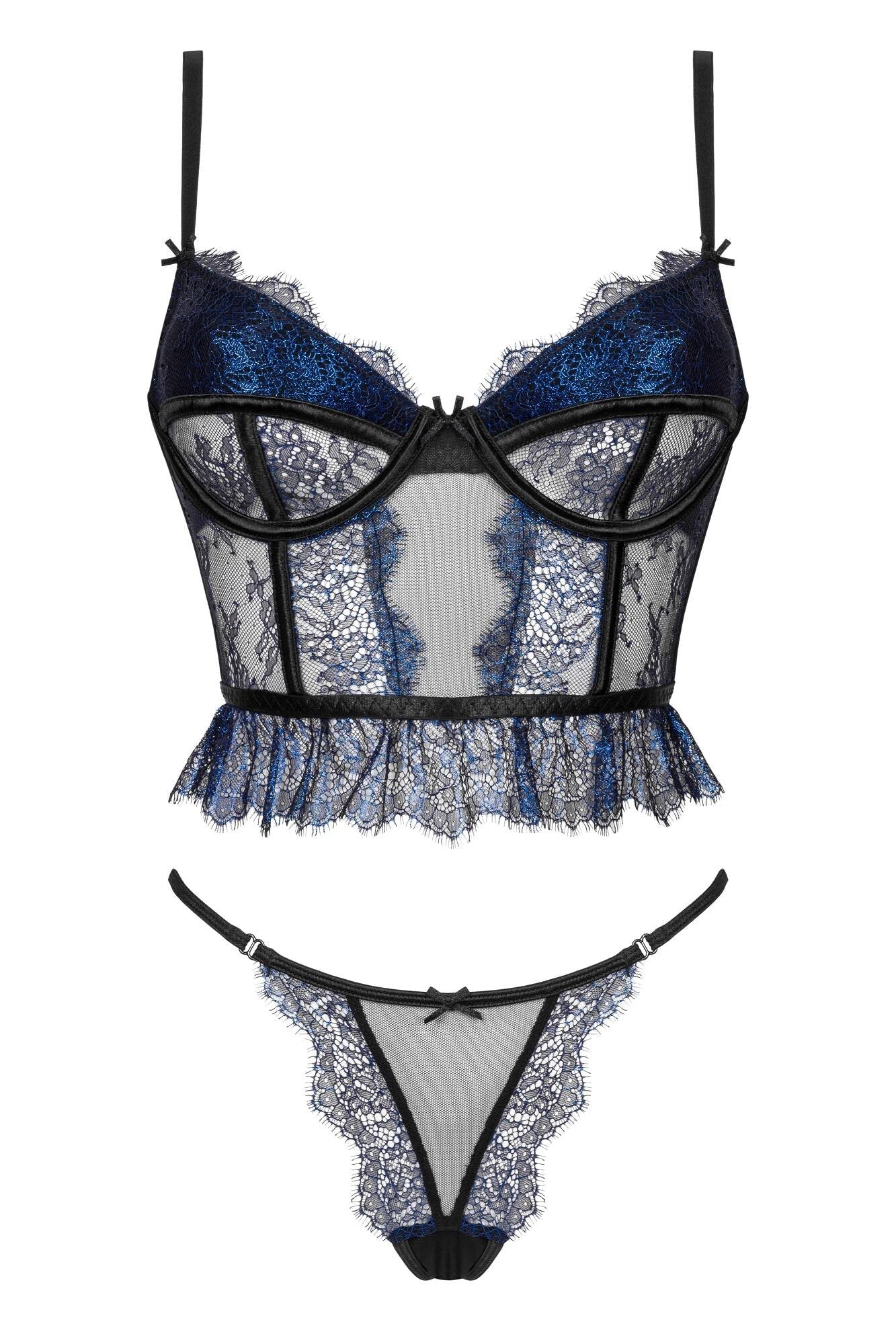 Beauty Night Saphira Sheer Lace Longline Bra & Sexy String — view 4