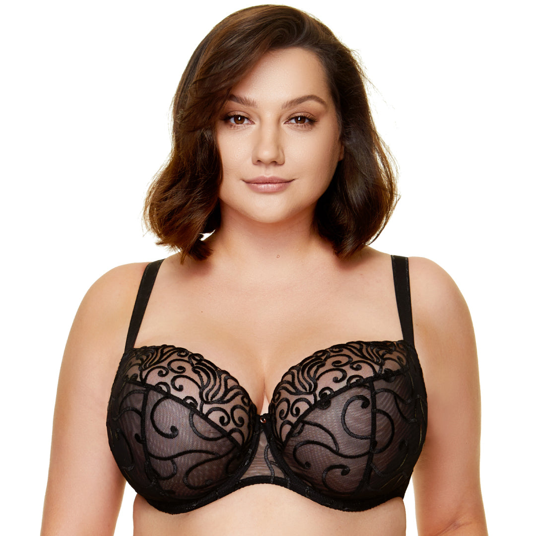 Gorteks Fiore Black Sheer Full Figure Bra — view 3