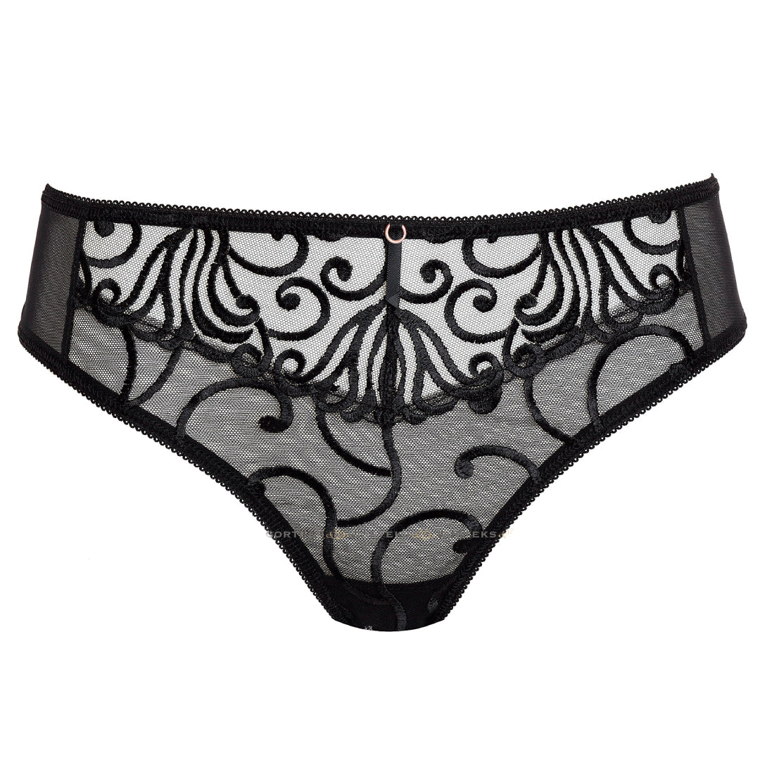 Gorteks Fiore Black Sheer Low Rise Bikini Panty — view 4
