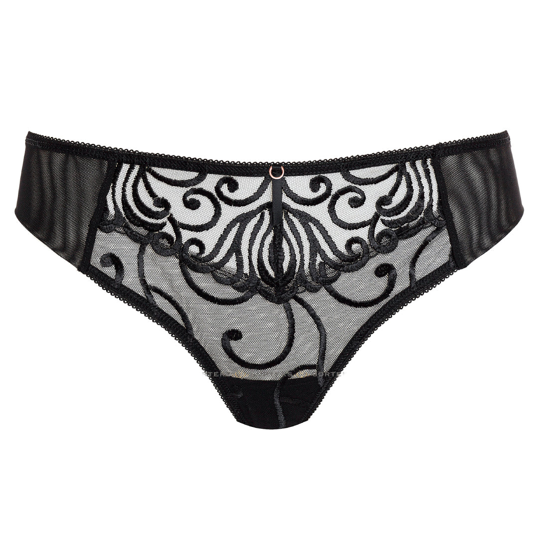 Gorteks Fiore Black Sheer Thong Panty — view 4