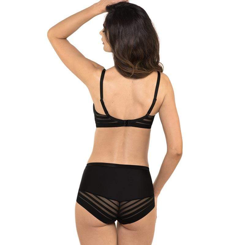Gorteks Luna Black Full Figure Padded Striped Bra — view 5