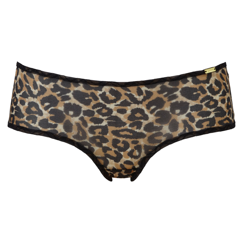 Gossard Glossies Leopard Black Printed Sheer Boyshort Panty — view 3