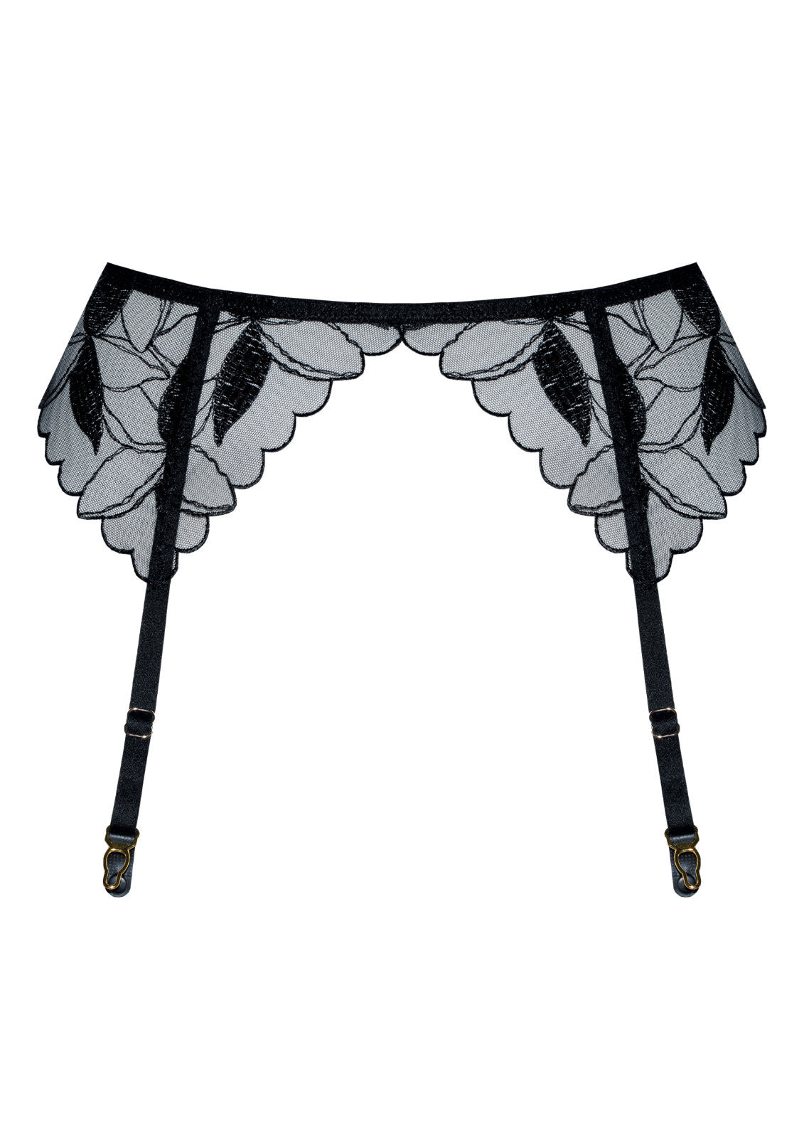 Samanta Kendall Sheer High-Waist Garter Belt — view 6