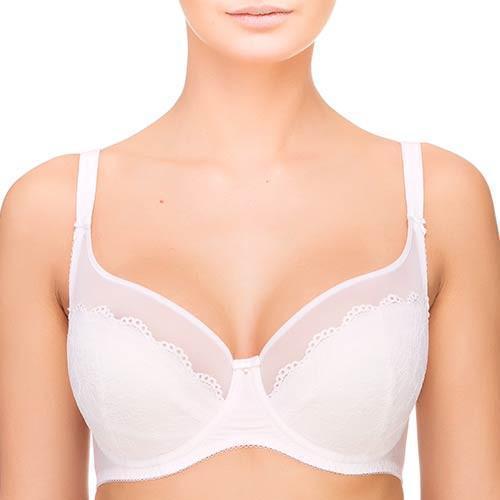 Lace Overlay Full Figure Bra Lauma Vivian White — view 5