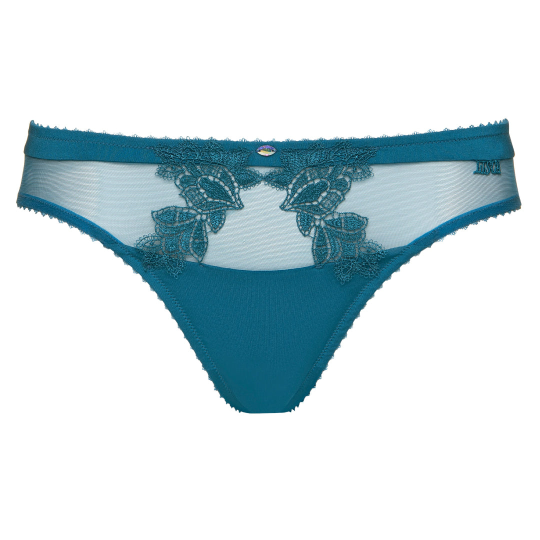 Lisca Peony Dark Turquoise Sheer Mesh Lace Bikini Panty — view 5