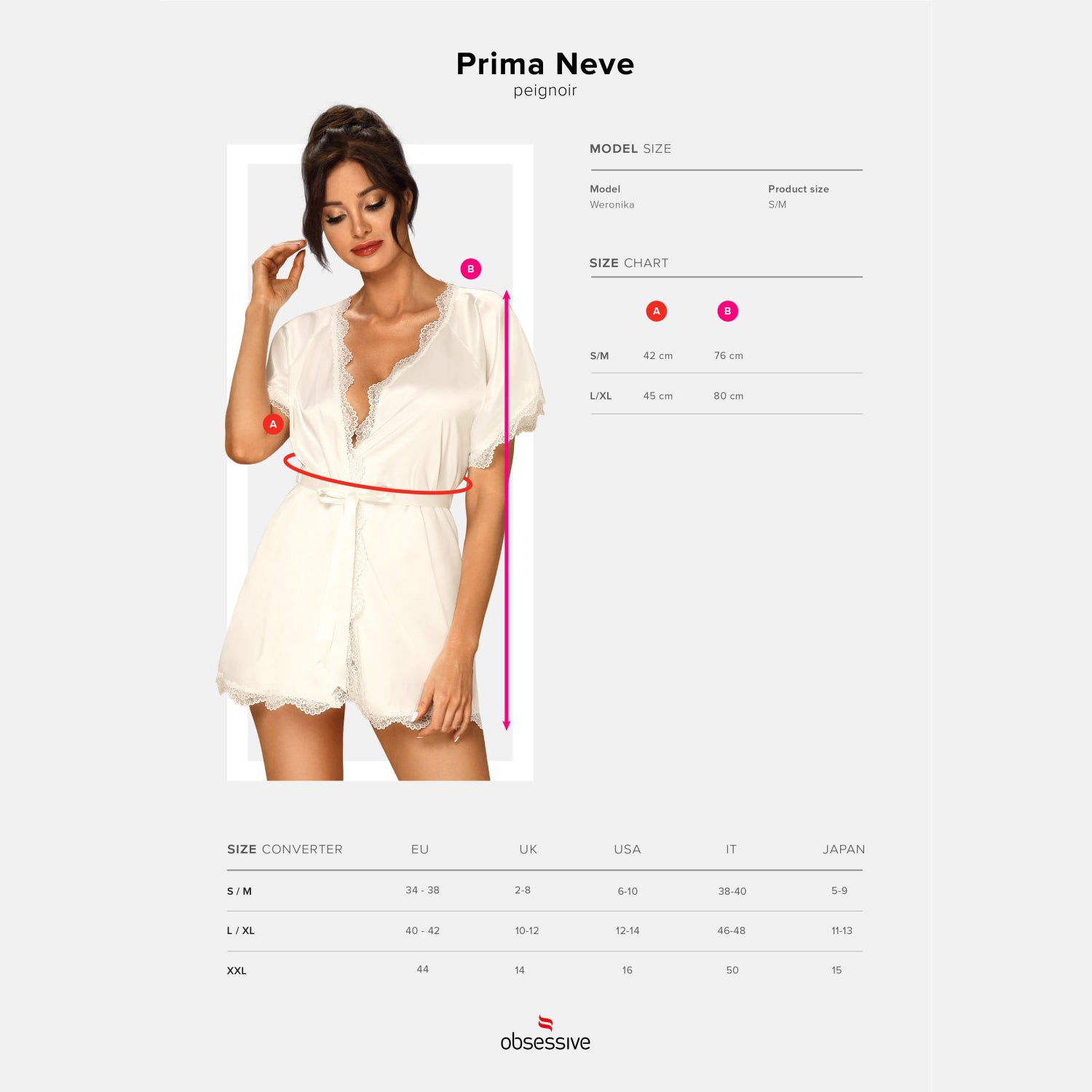 Obsessive Prima Neve Smooth Satin Peniuar — view 6