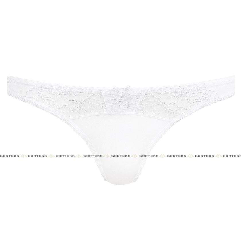 Gorteks Pamela White Semi Sheer Thong Panty — view 6