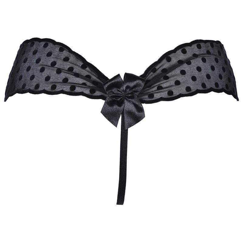 Axami Seductive Dots Sheer String Thong Panty — view 4