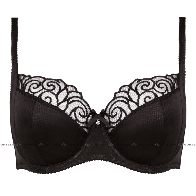 Gorteks Onyx Sheer Embroidery Plus Size Bra — view 3