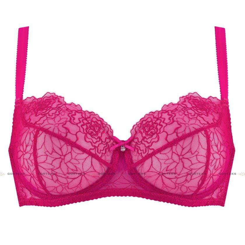 Gorteks Pamela Pink Sheer Mesh Balconette Bra — view 6