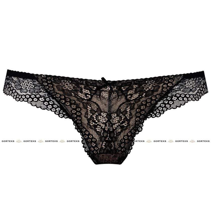 Gorteks Scarlet Black Sheer Lace Thong Panty — view 3
